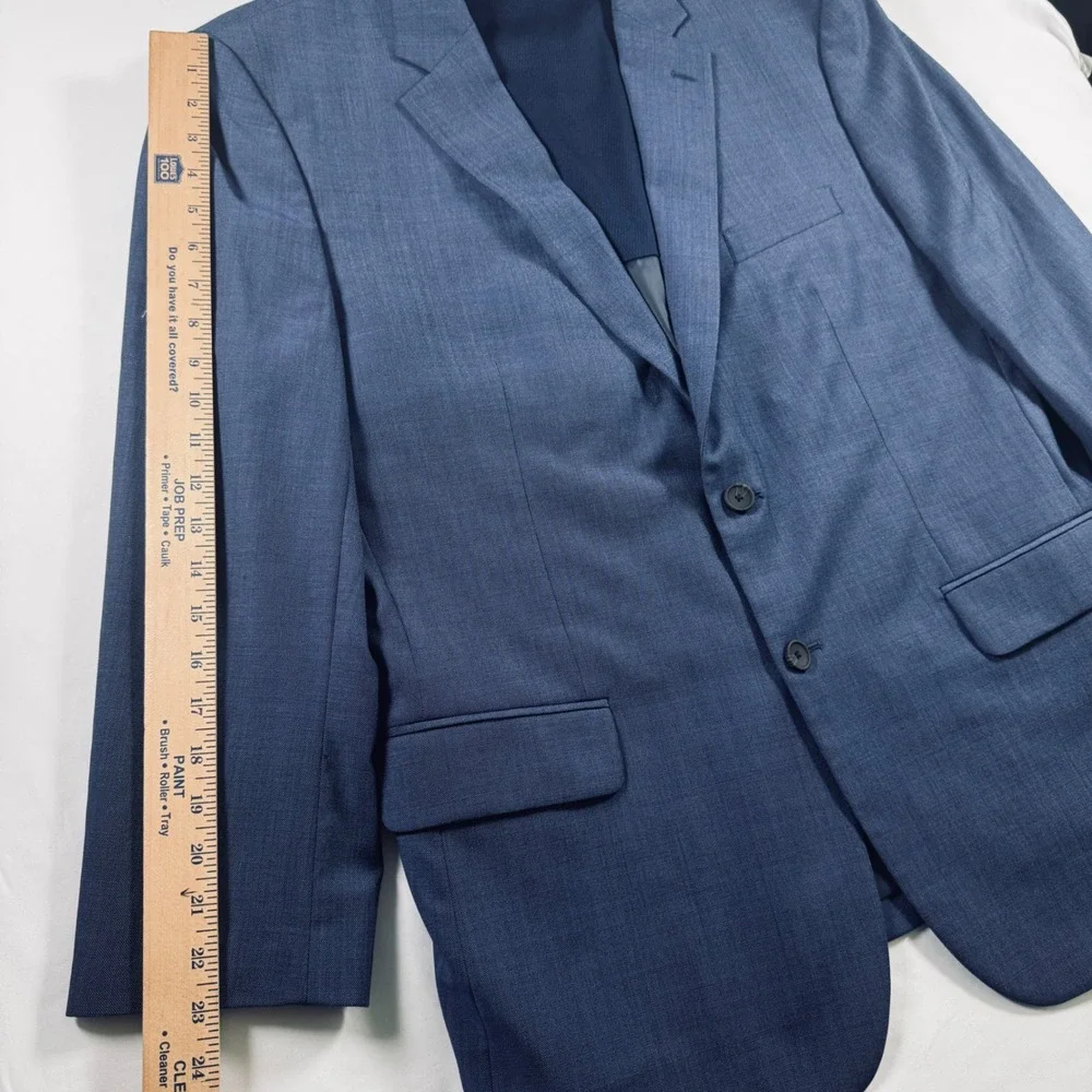 Jos A Bank Traveler Travel Tech Suit 46R Blue Slim Fit Wool Blend Pants 38x28